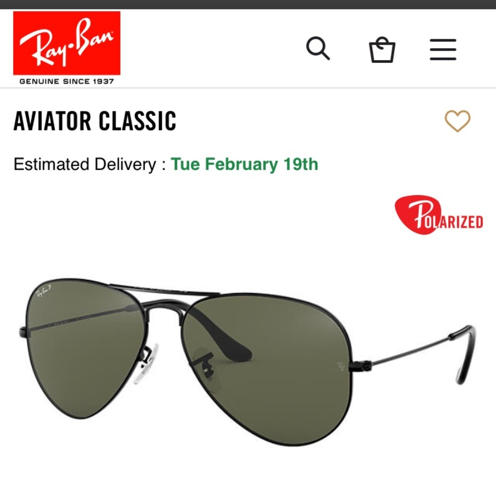 Ray ban polarized large aviator